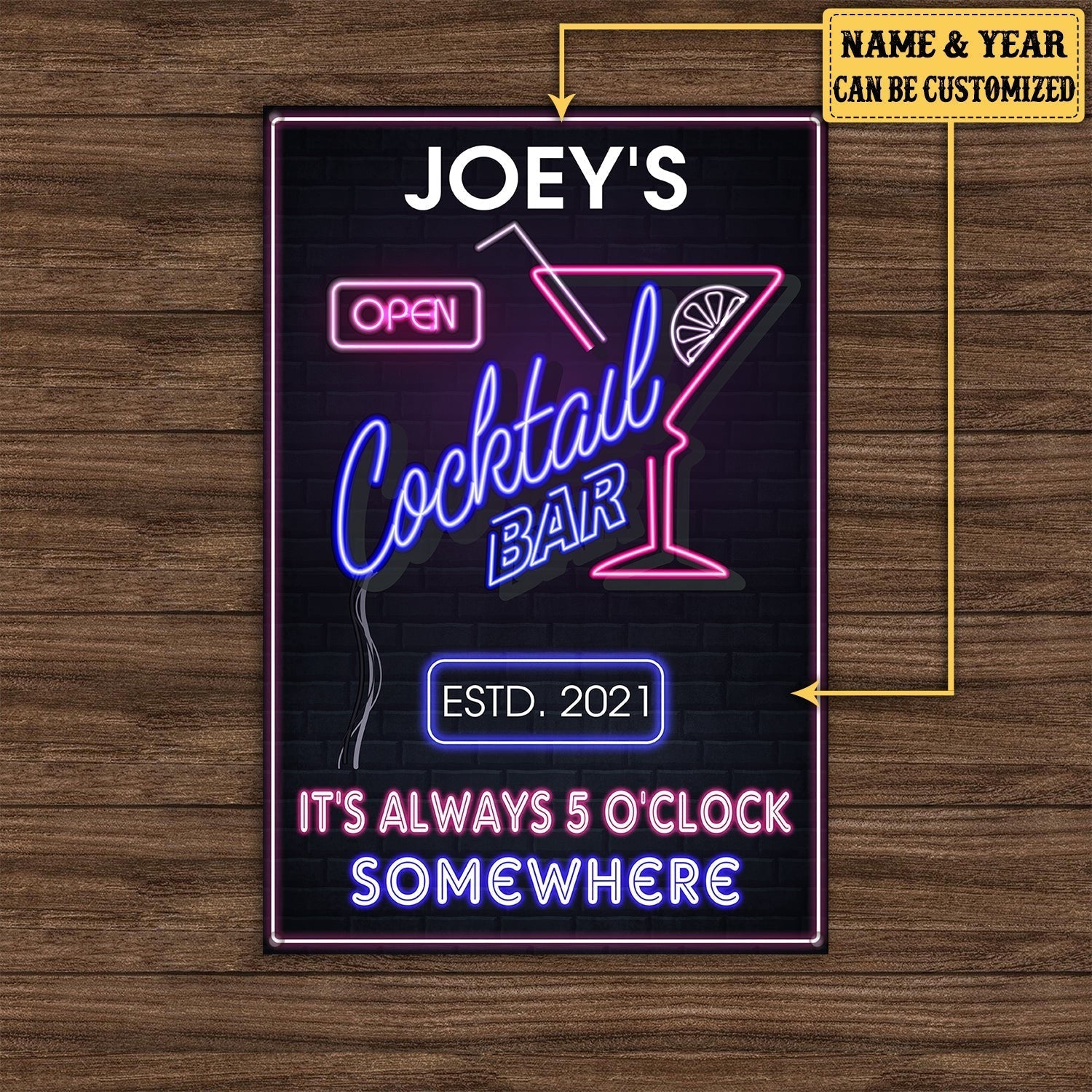 Personalized Cocktail Bar It's Always O'clock Somewhere Metal Signwdwq eqw easdasd Personalized Cocktail Bar It's Always O'clock Somewhere Metal Signewq wqe wqeaadk.