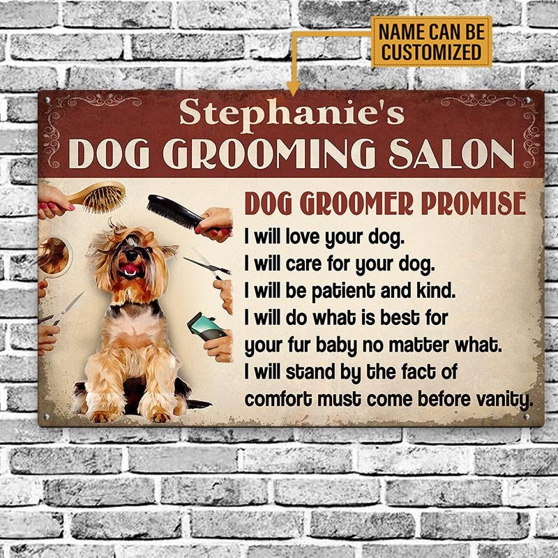 Personalized Dog Grooming Salon Dog Groomer Promise Metal Signwdwq eqw easdasd Personalized Dog Grooming Salon Dog Groomer Promise Metal Signewq wqe wqeaadk.