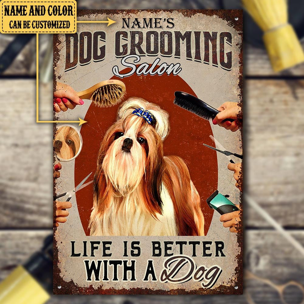 Personalized Dog Grooming Salon Life Is Better With A Dog Metal Signwdwq eqw easdasd Personalized Dog Grooming Salon Life Is Better With A Dog Metal Signewq wqe wqeaadk.