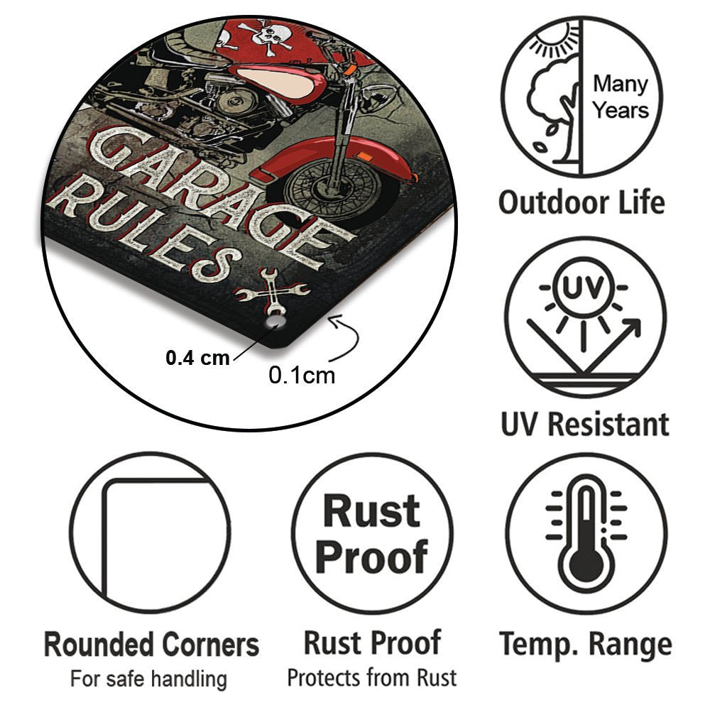 Personalized Dog My Garage My Rules Classic Metal Sign.
