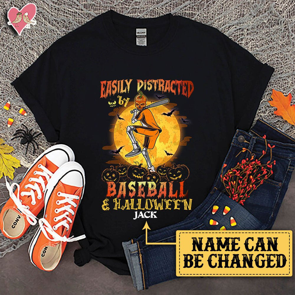 Personalized Easily Distracted By Baseball And Halloween Shirtwdwq eqw easdasd Personalized Easily Distracted By Baseball And Halloween Shirtewq wqe wqeaadk.