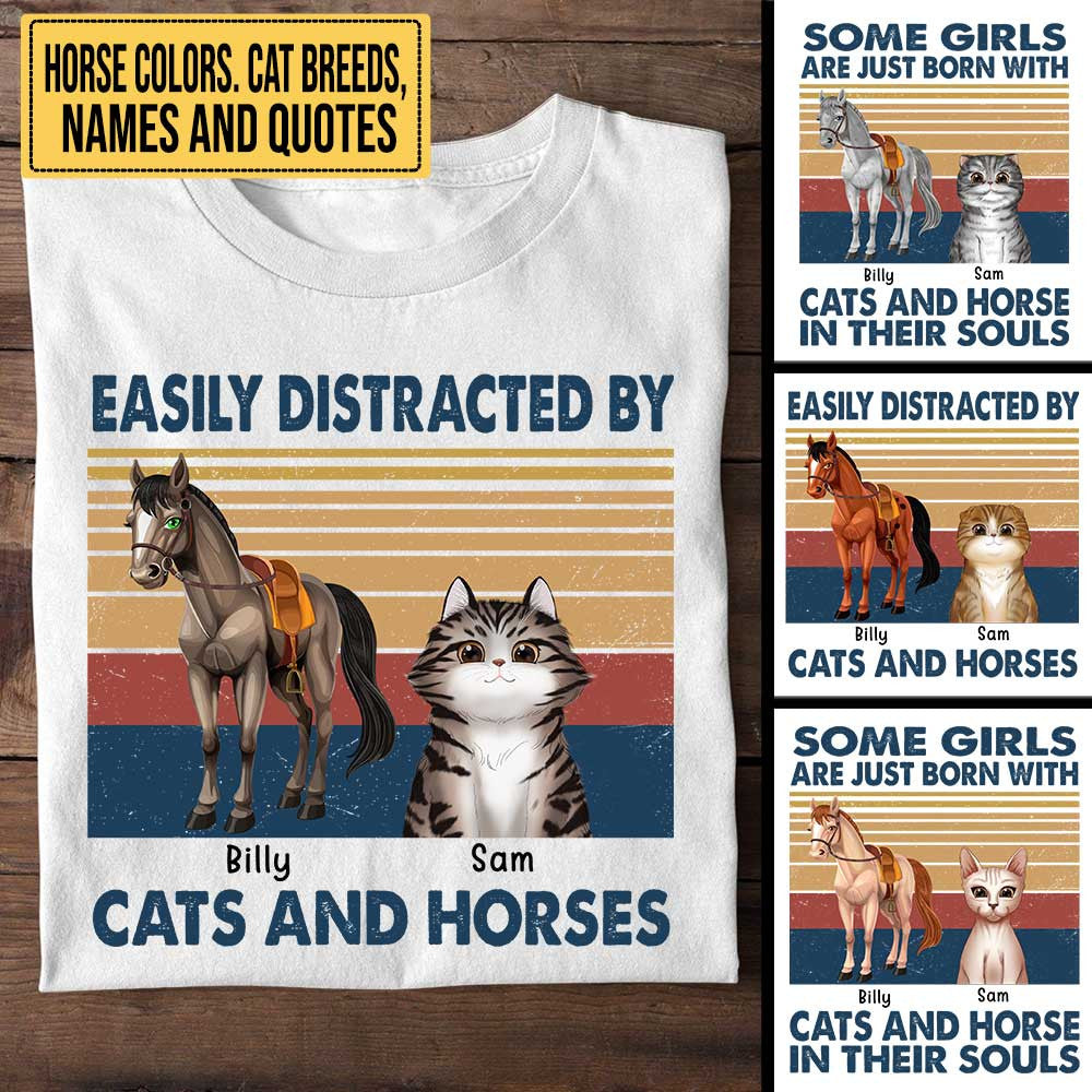 Personalized Easily Distracted By Cats And Horses Shirtwdwq eqw easdasd Personalized Easily Distracted By Cats And Horses Shirtewq wqe wqeaadk.