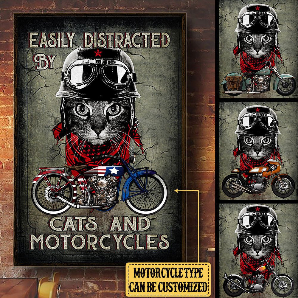 Personalized Easily Distracted By Cats And Motorcycles Poster & Canvaswdwq eqw easdasd Personalized Easily Distracted By Cats And Motorcycles Poster & Canvasewq wqe wqeaadk.