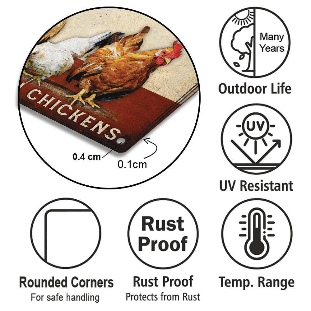 Personalized Farmhouse Life Is Better With Chickens Metal Sign.