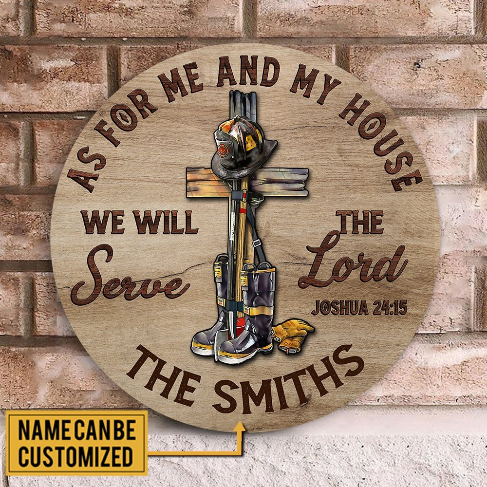 Personalized Firefighter House Wood Round Signwdwq eqw easdasd Personalized Firefighter House Wood Round Signewq wqe wqeaadk.
