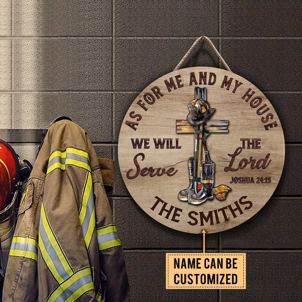 Personalized Firefighter House Wood Round Signwdwq eqw easdasd Personalized Firefighter House Wood Round Signewq wqe wqeaadk.