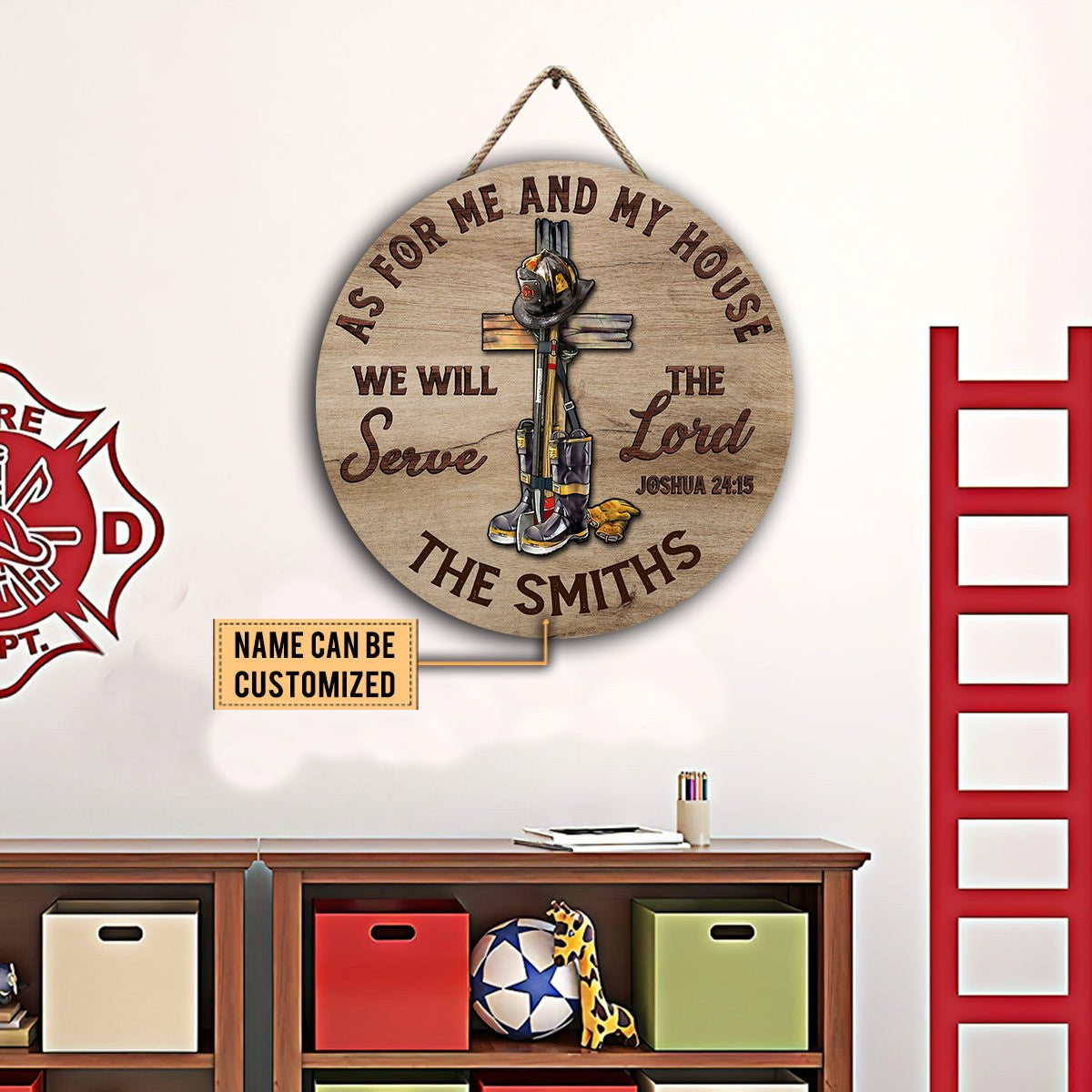 Personalized Firefighter House Wood Round Signwdwq eqw easdasd Personalized Firefighter House Wood Round Signewq wqe wqeaadk.