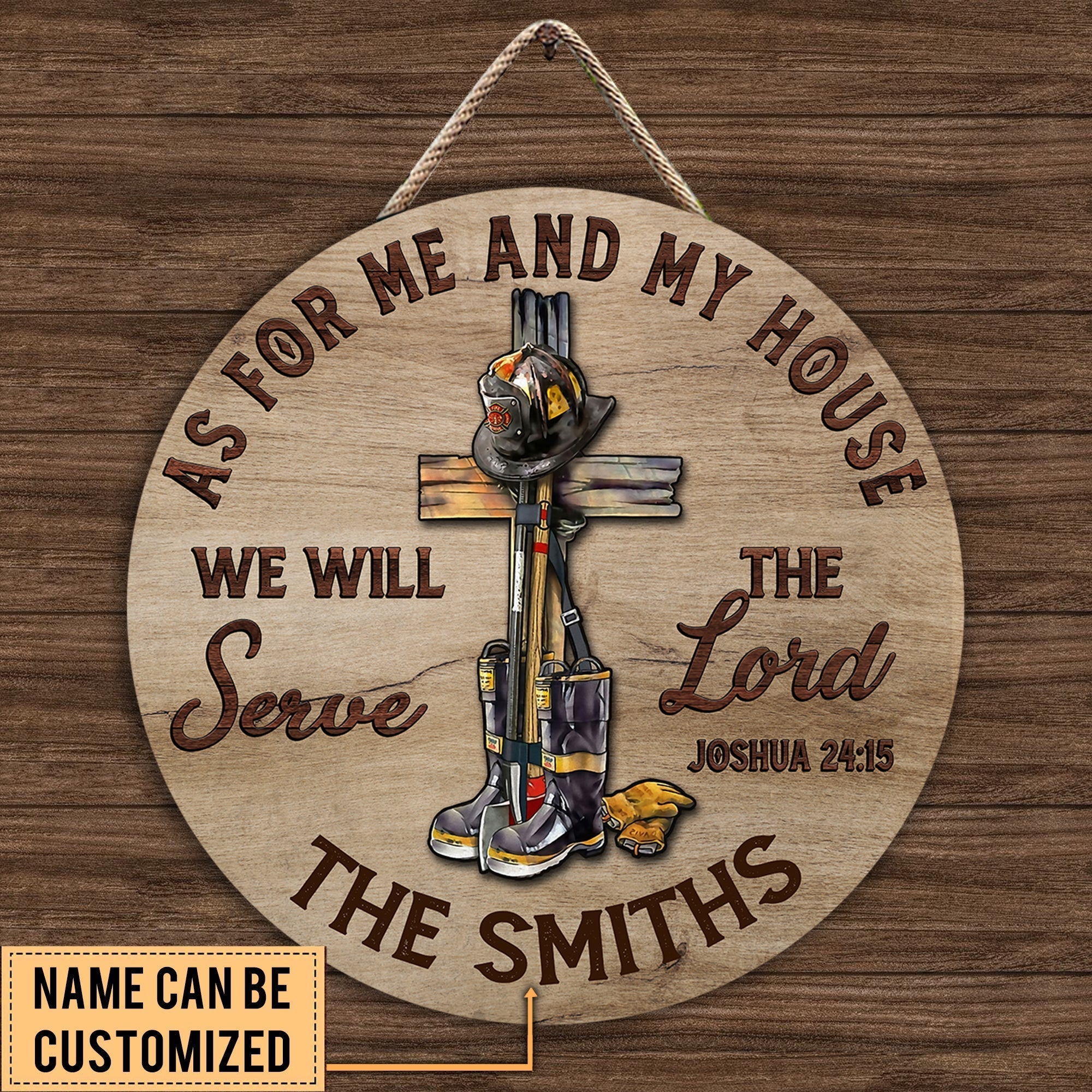 Personalized Firefighter House Wood Round Signwdwq eqw easdasd Personalized Firefighter House Wood Round Signewq wqe wqeaadk.
