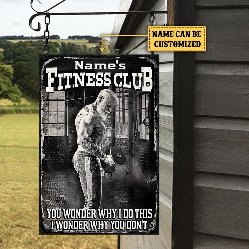 Personalized Fitness Club Metal Sign.