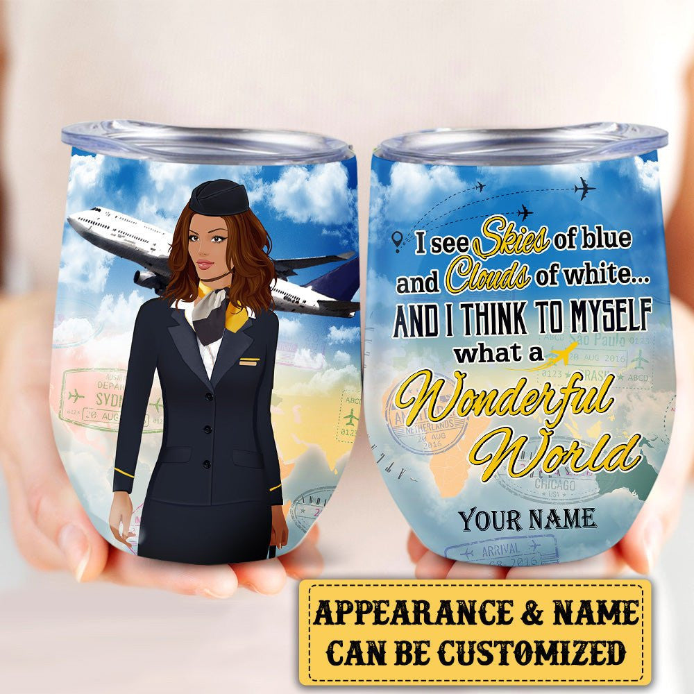 Personalized Flight Attendant And I Think To My Self What A Wonderful World Wine Tumblerwdwq eqw easdasd Personalized Flight Attendant And I Think To My Self What A Wonderful World Wine Tumblerewq wqe wqeaadk.