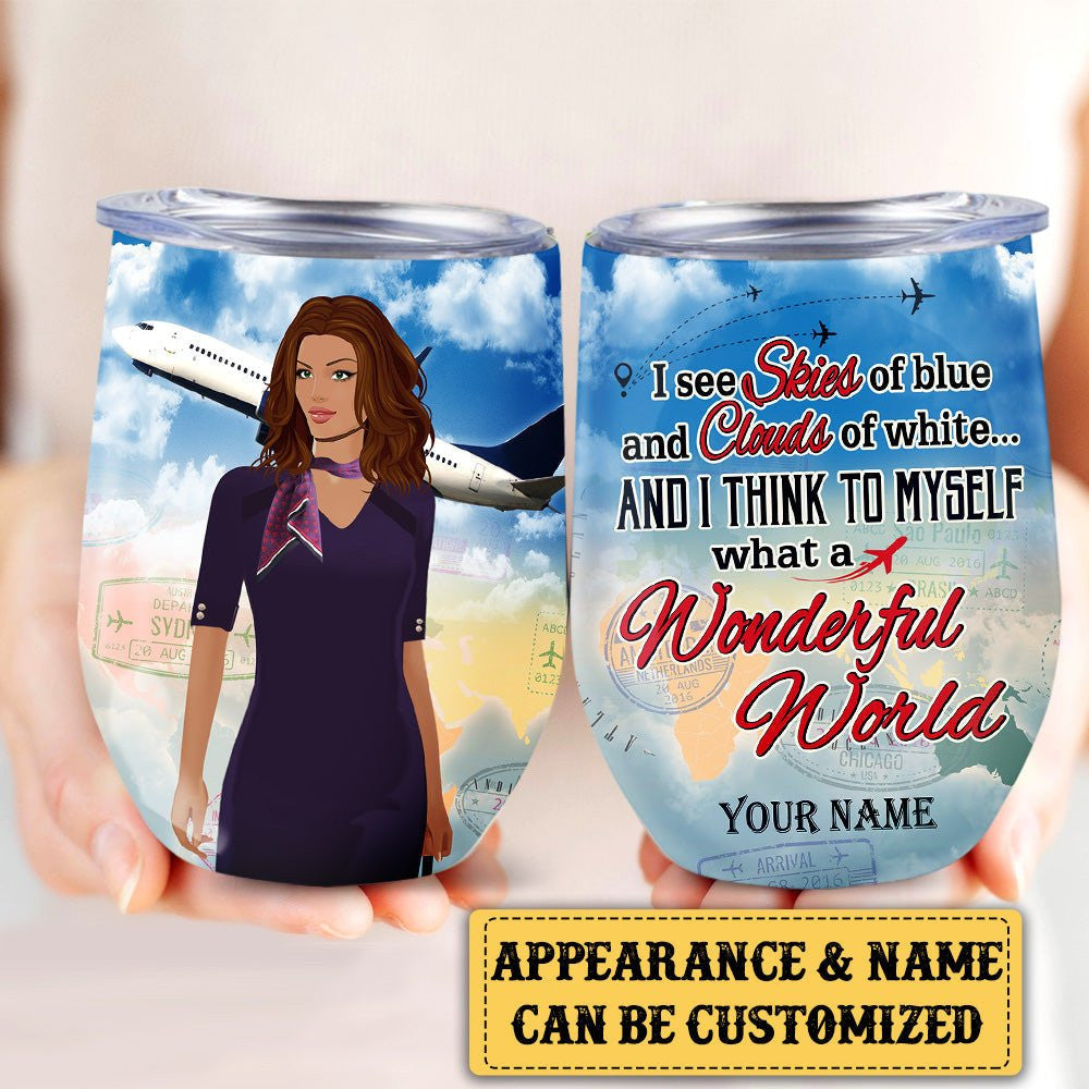 Personalized Flight Attendant And I Think To My Self What A Wonderful World Wine Tumblerwdwq eqw easdasd Personalized Flight Attendant And I Think To My Self What A Wonderful World Wine Tumblerewq wqe wqeaadk.