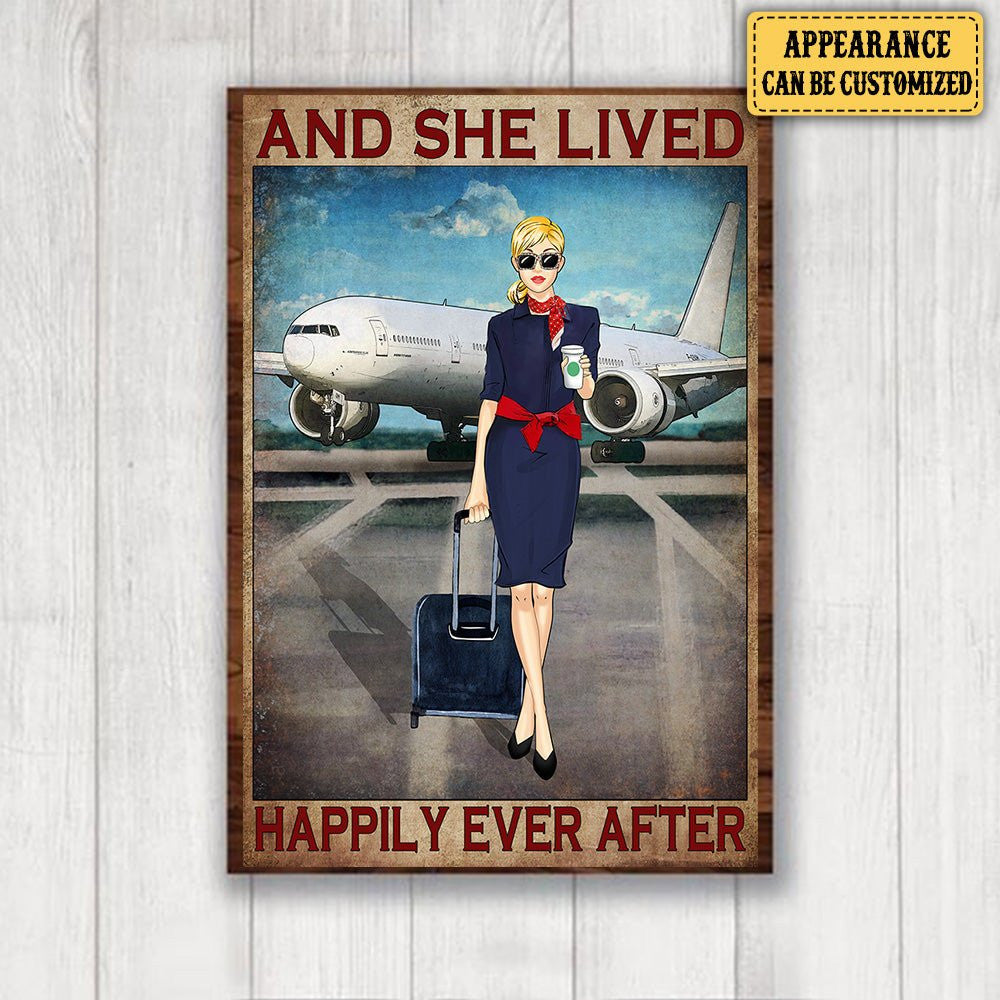 Personalized Flight Attendant And She Lived Happily Ever After Poster & Canvaswdwq eqw easdasd Personalized Flight Attendant And She Lived Happily Ever After Poster & Canvasewq wqe wqeaadk.