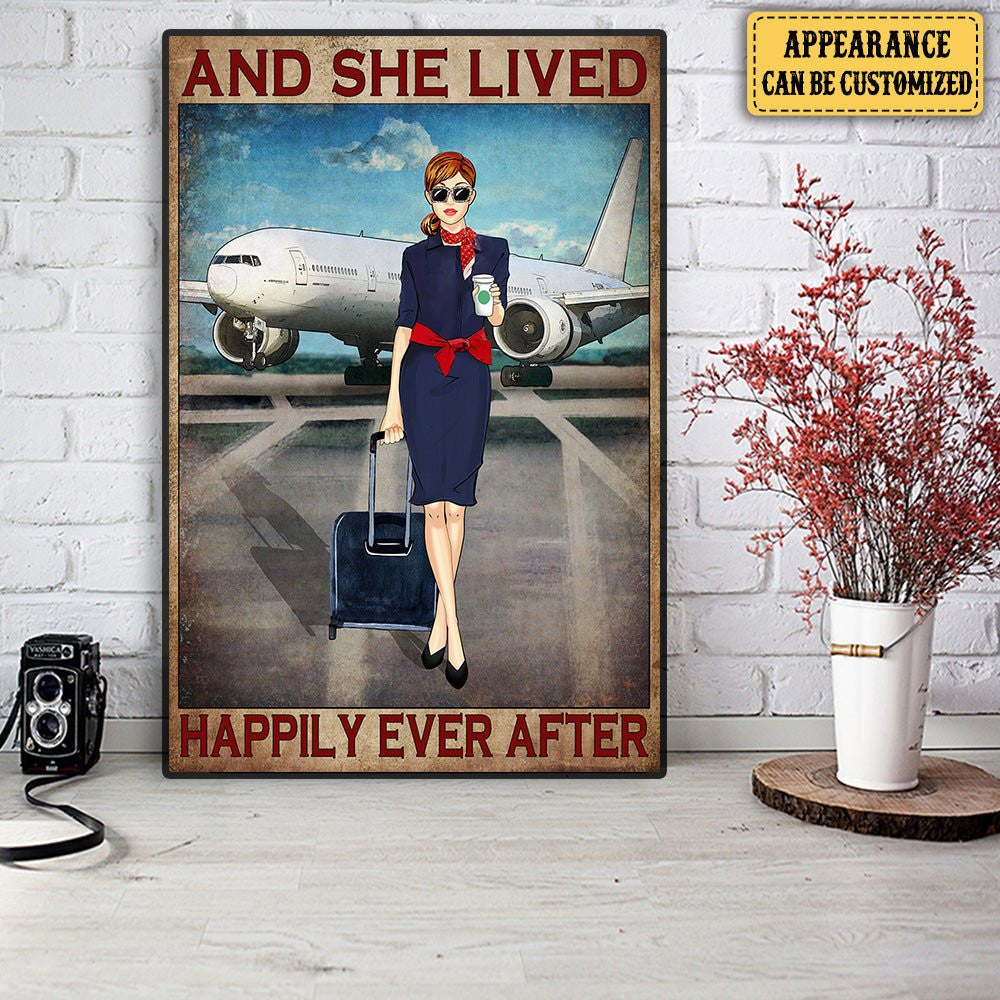 Personalized Flight Attendant And She Lived Happily Ever After Poster & Canvaswdwq eqw easdasd Personalized Flight Attendant And She Lived Happily Ever After Poster & Canvasewq wqe wqeaadk.