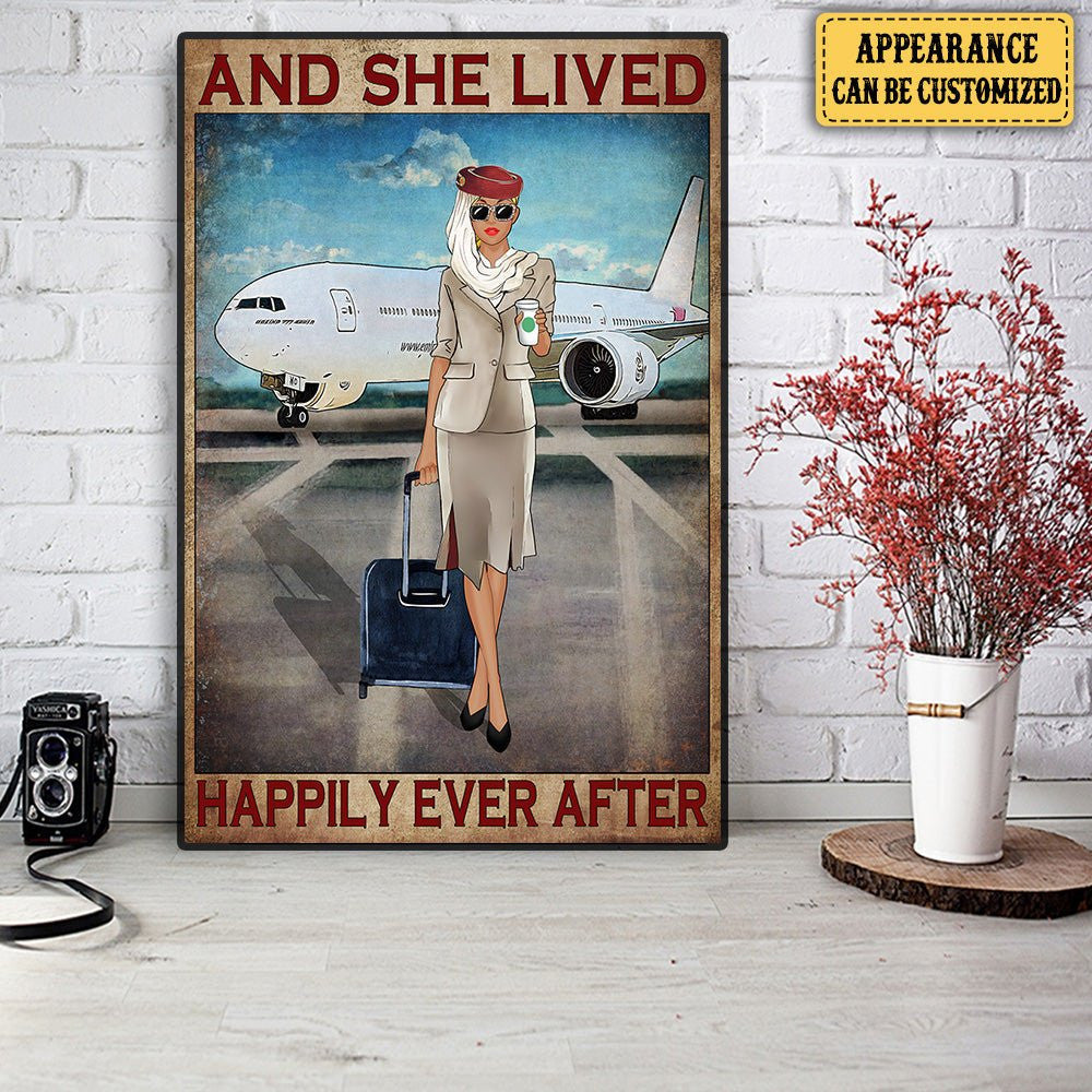 Personalized Flight Attendant And She Lived Happily Ever After Poster & Canvaswdwq eqw easdasd Personalized Flight Attendant And She Lived Happily Ever After Poster & Canvasewq wqe wqeaadk.