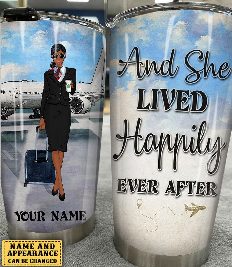 Personalized Flight Attendant And She Lived Happily Ever After Tumblerwdwq eqw easdasd Personalized Flight Attendant And She Lived Happily Ever After Tumblerewq wqe wqeaadk.