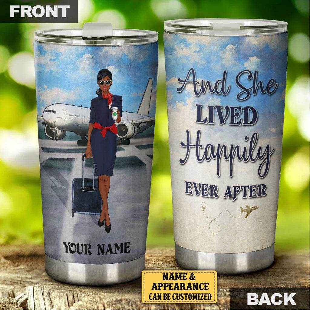 Personalized Flight Attendant And She Lived Happily Ever After Tumblerwdwq eqw easdasd Personalized Flight Attendant And She Lived Happily Ever After Tumblerewq wqe wqeaadk.