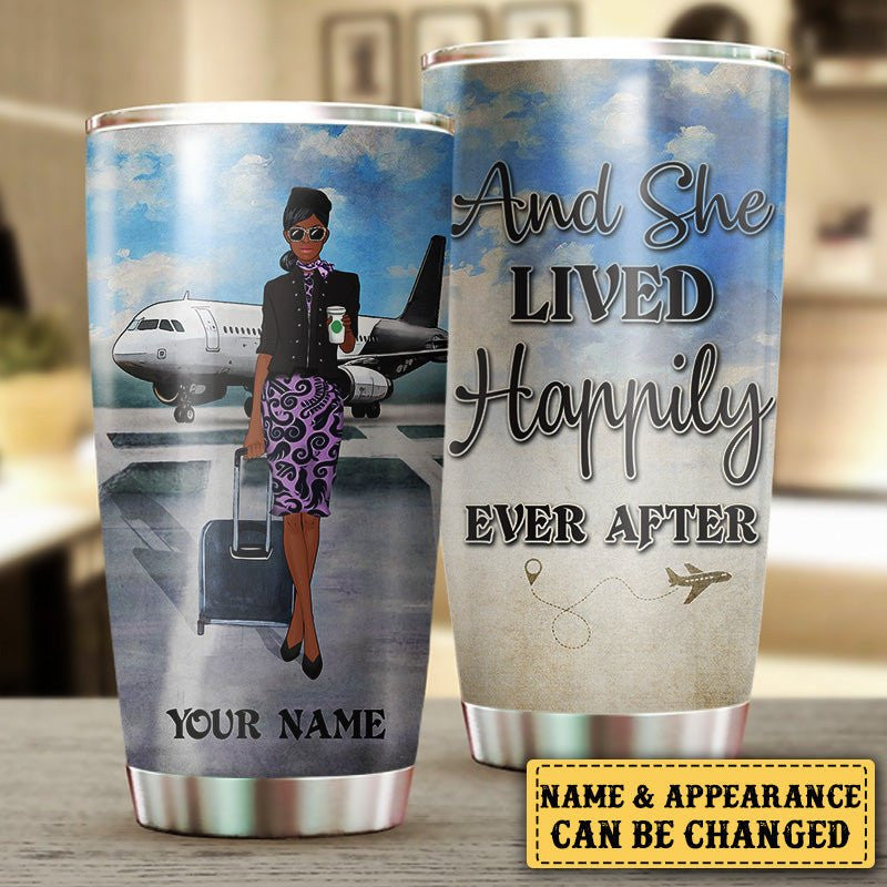 Personalized Flight Attendant And She Lived Happily Ever After Tumblerwdwq eqw easdasd Personalized Flight Attendant And She Lived Happily Ever After Tumblerewq wqe wqeaadk.