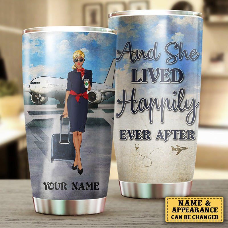 Personalized Flight Attendant And She Lived Happily Ever After Tumblerwdwq eqw easdasd Personalized Flight Attendant And She Lived Happily Ever After Tumblerewq wqe wqeaadk.