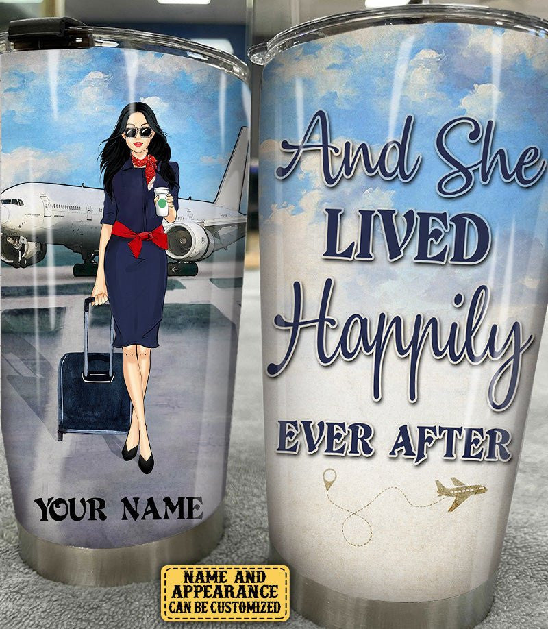 Personalized Flight Attendant And She Lived Happily Ever After Tumblerwdwq eqw easdasd Personalized Flight Attendant And She Lived Happily Ever After Tumblerewq wqe wqeaadk.