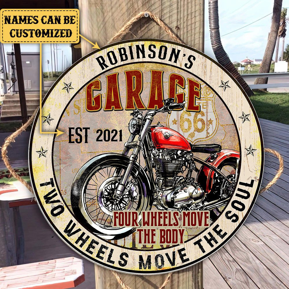 Personalized Four Wheels Move The Body Two Wheels Move The Soul Garage Wood Round Signwdwq eqw easdasd Personalized Four Wheels Move The Body Two Wheels Move The Soul Garage Wood Round Signewq wqe wqeaadk.
