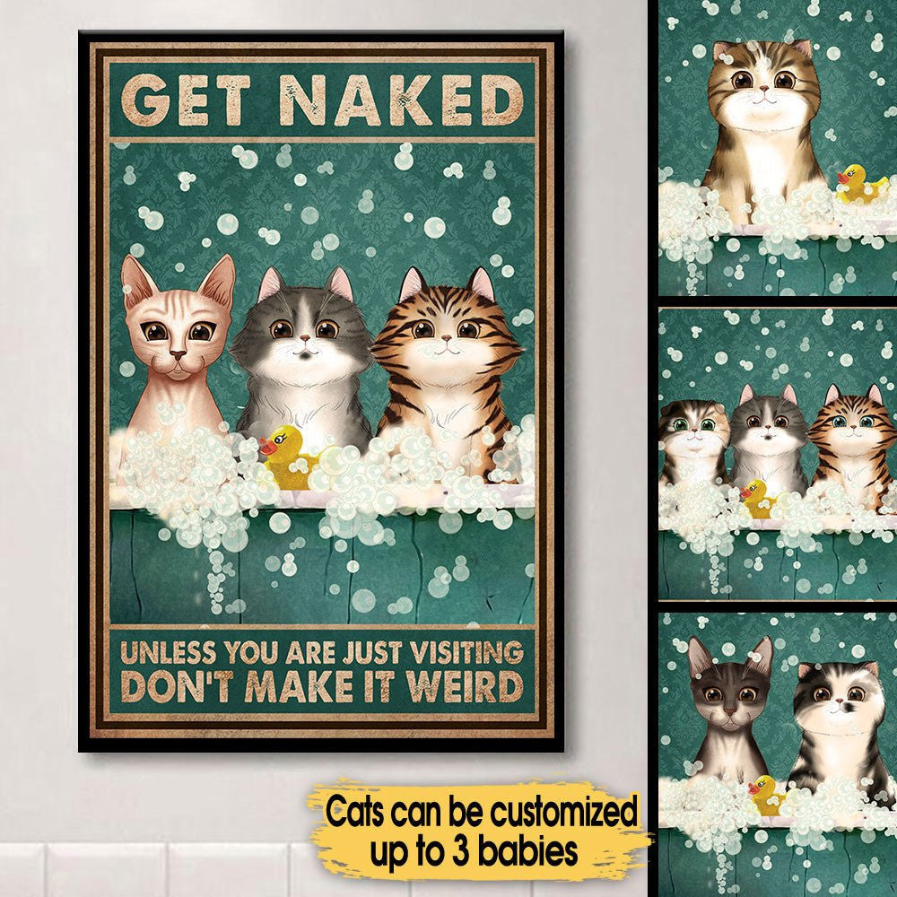 Personalized Get Naked Funny Cat Bathroom Poster & Canvaswdwq eqw easdasd Personalized Get Naked Funny Cat Bathroom Poster & Canvasewq wqe wqeaadk.