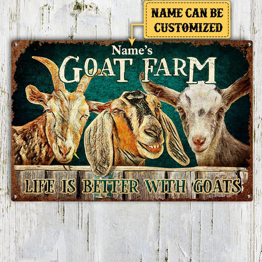 Personalized Goat Farm Classic Metal Sign.