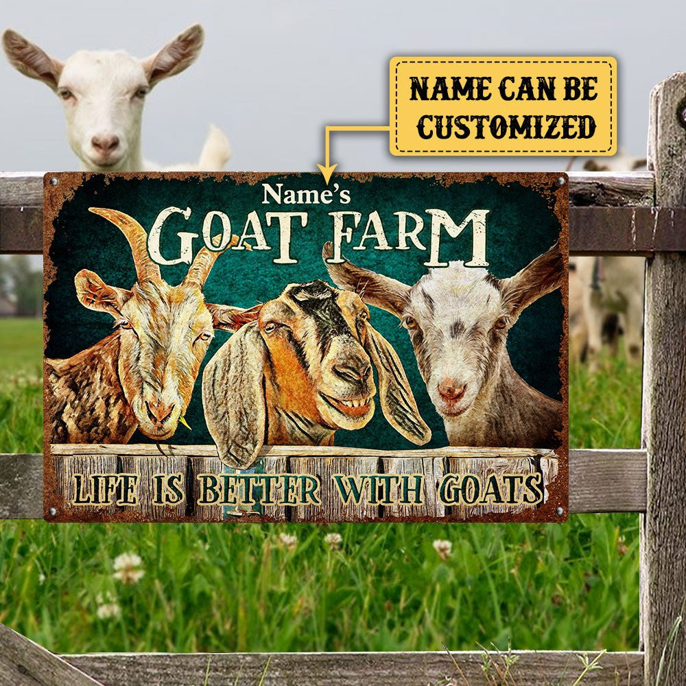 Personalized Goat Farm Classic Metal Sign.