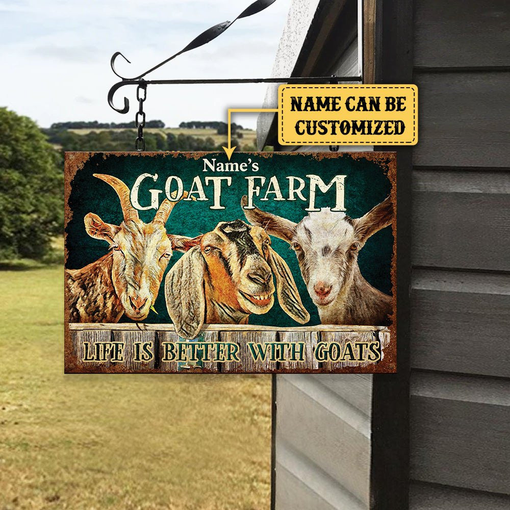 Personalized Goat Farm Classic Metal Sign.