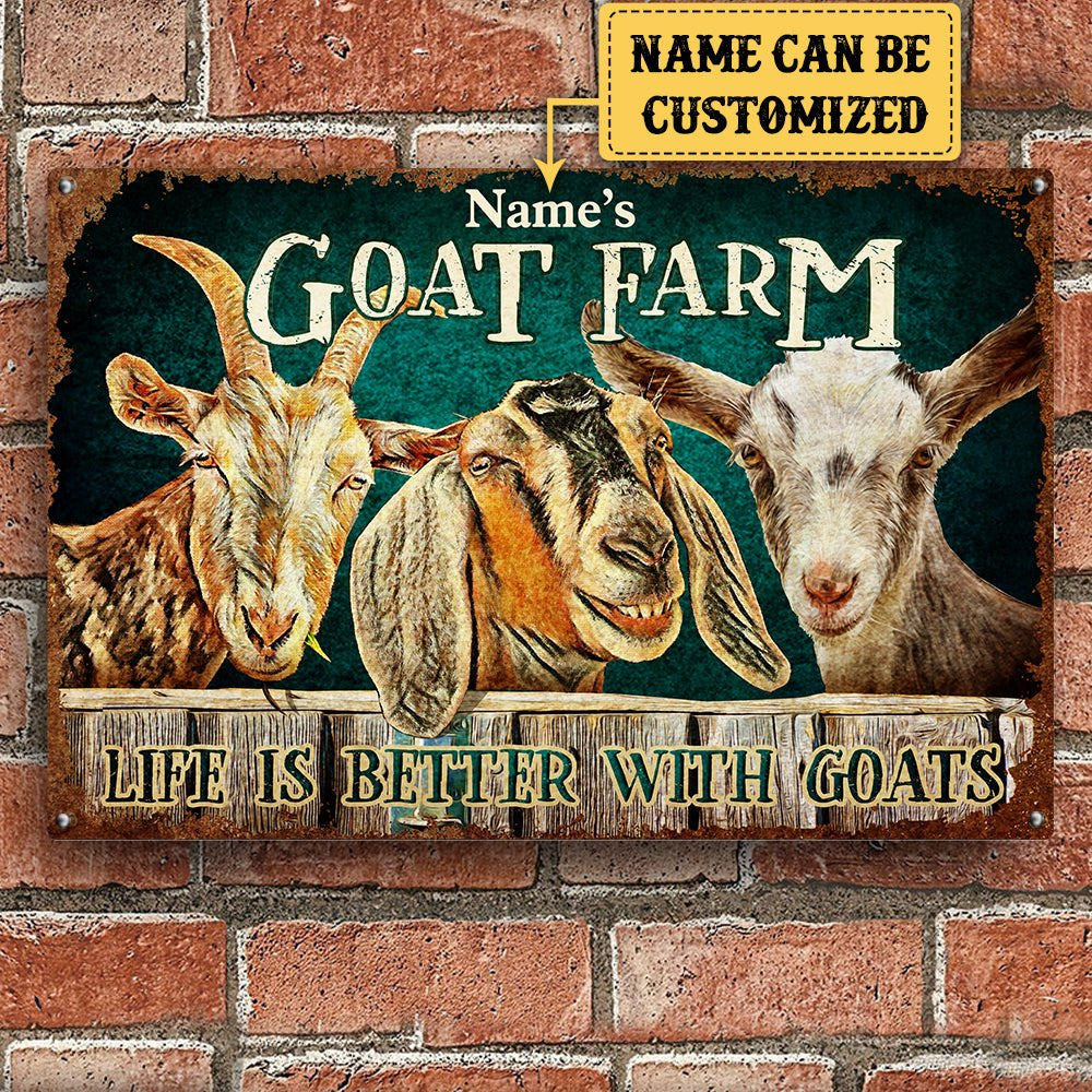Personalized Goat Farm Classic Metal Sign.