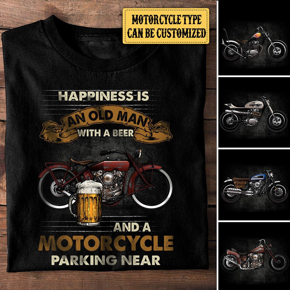 Personalized Happiness Is An Old Man With Beer And Motorcycle Parking Near Shirtwdwq eqw easdasd Personalized Happiness Is An Old Man With Beer And Motorcycle Parking Near Shirtewq wqe wqeaadk.