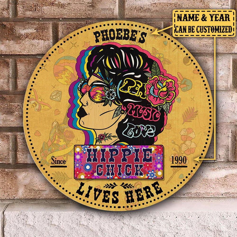Personalized Hippie Chick Lives Here Wood Round Signwdwq eqw easdasd Personalized Hippie Chick Lives Here Wood Round Signewq wqe wqeaadk.