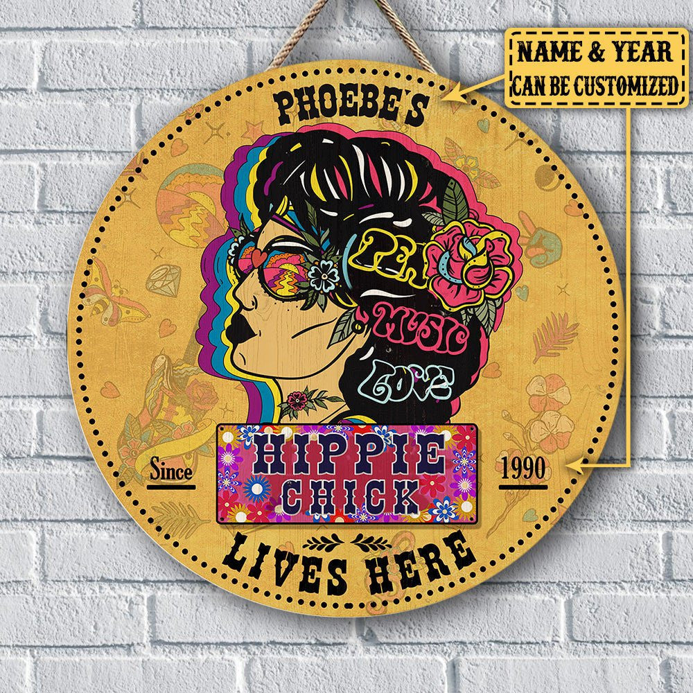Personalized Hippie Chick Lives Here Wood Round Signwdwq eqw easdasd Personalized Hippie Chick Lives Here Wood Round Signewq wqe wqeaadk.