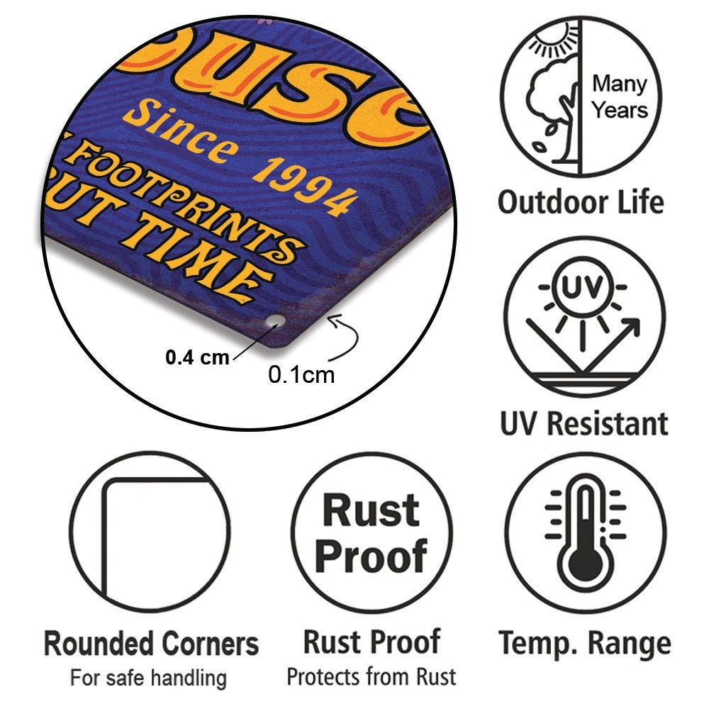 Personalized Hippie House Classic Metal Sign adsads.