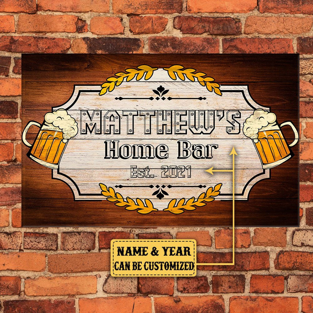 Personalized Home Bar Pallet Wood Rectangle Sign.