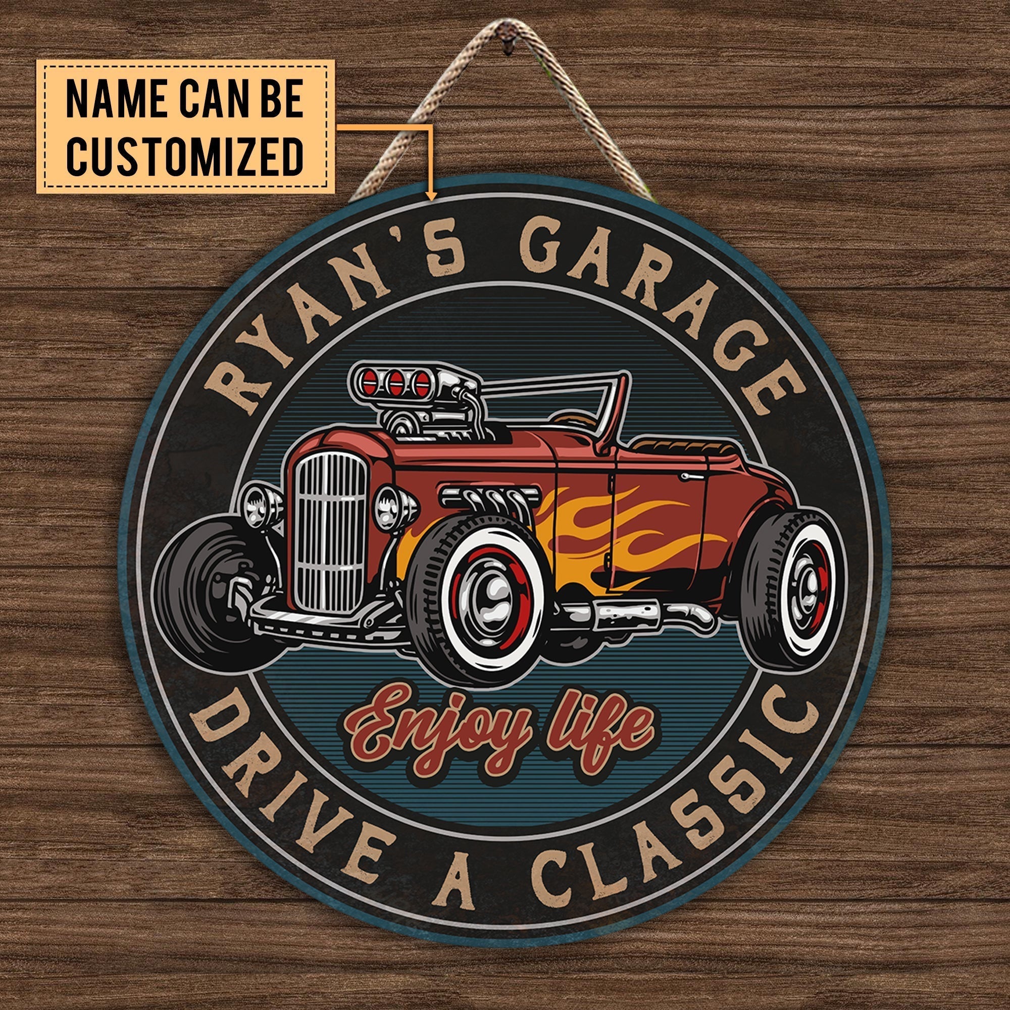 Personalized Hot Rod Garage Wood Round Signwdwq eqw easdasd Personalized Hot Rod Garage Wood Round Signewq wqe wqeaadk.