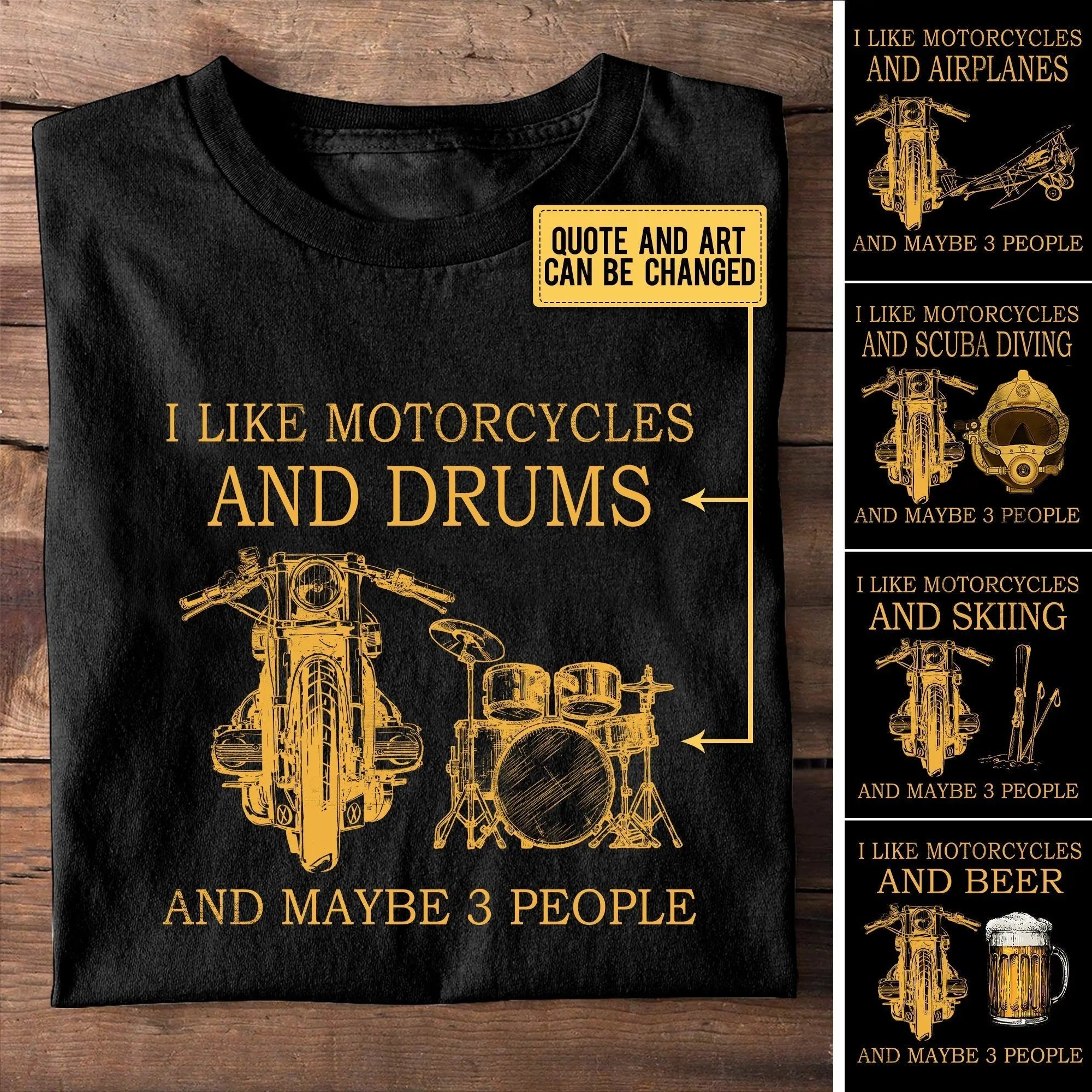 Personalized I Like Motorcycles And Maybe 3 People Shirt.