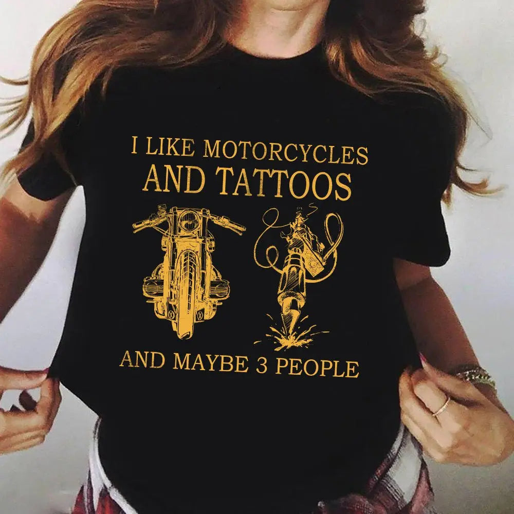 Personalized I Like Motorcycles And Maybe 3 People Shirt.
