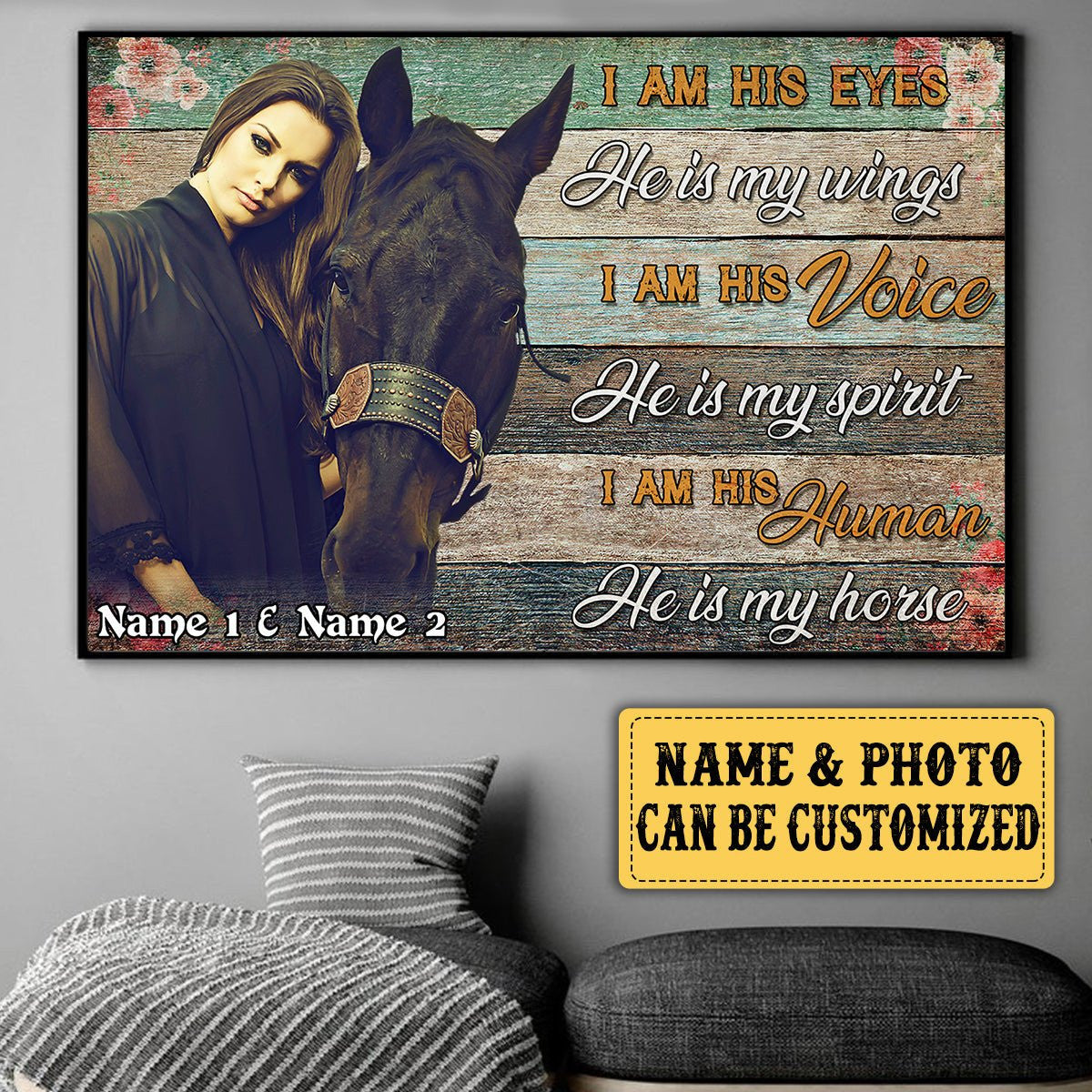 Personalized I'm His Eyes He Is My Wings Horse Poster & Canvaswdwq eqw easdasd Personalized I'm His Eyes He Is My Wings Horse Poster & Canvasewq wqe wqeaadk.