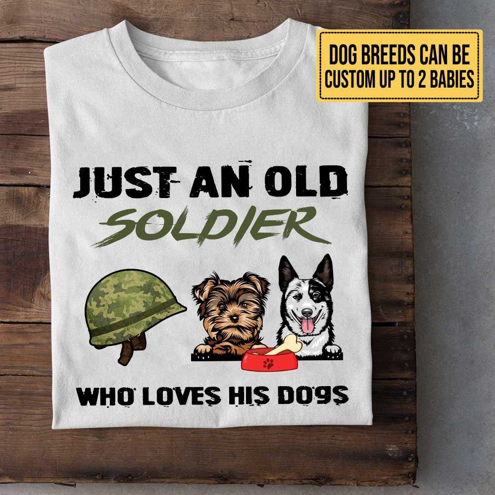 Personalized Just An Old Soldier Who Loves Dogs Shirtwdwq eqw easdasd Personalized Just An Old Soldier Who Loves Dogs Shirtewq wqe wqeaadk.