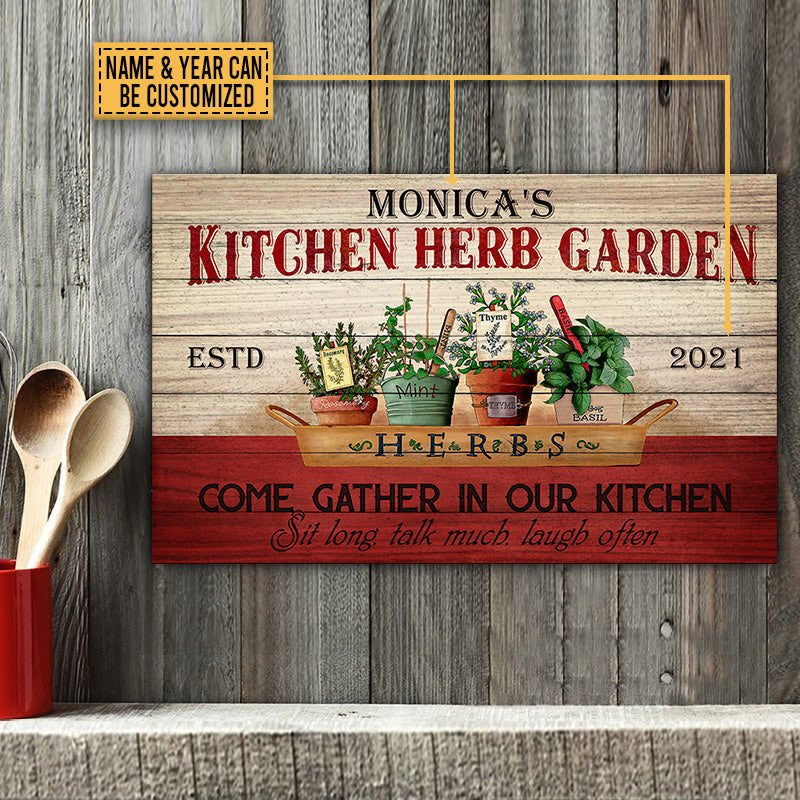 Personalized Kitchen Herb Garden Pallet Wood Rectangle Sign.