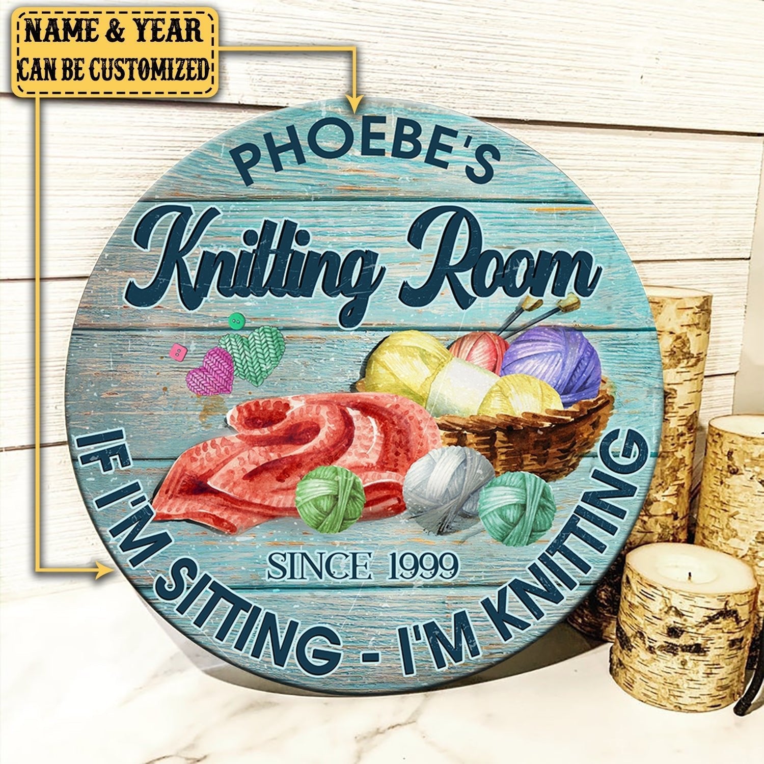 Personalized Knitting Room Wood Round Signwdwq eqw easdasd Personalized Knitting Room Wood Round Signewq wqe wqeaadk.