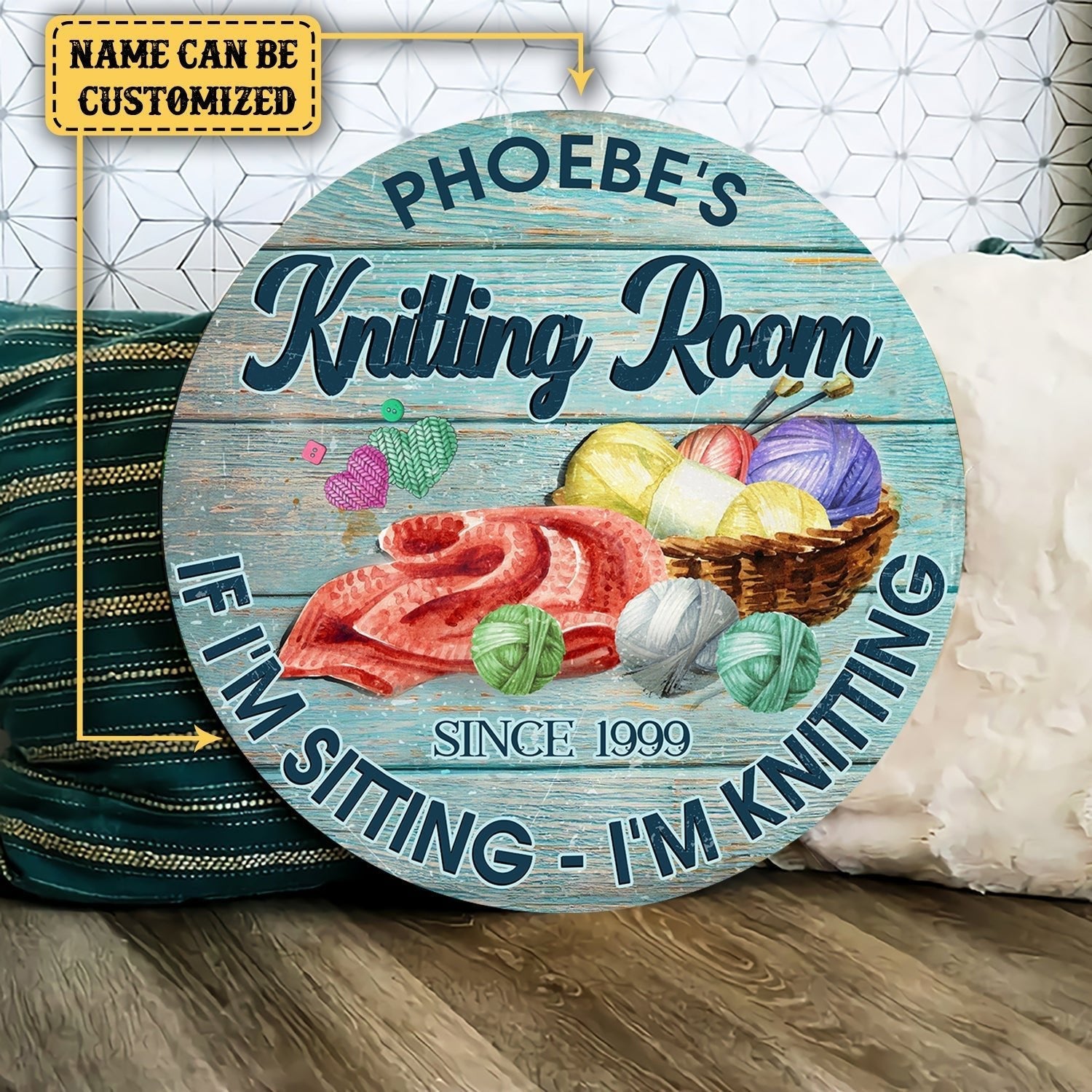 Personalized Knitting Room Wood Round Signwdwq eqw easdasd Personalized Knitting Room Wood Round Signewq wqe wqeaadk.