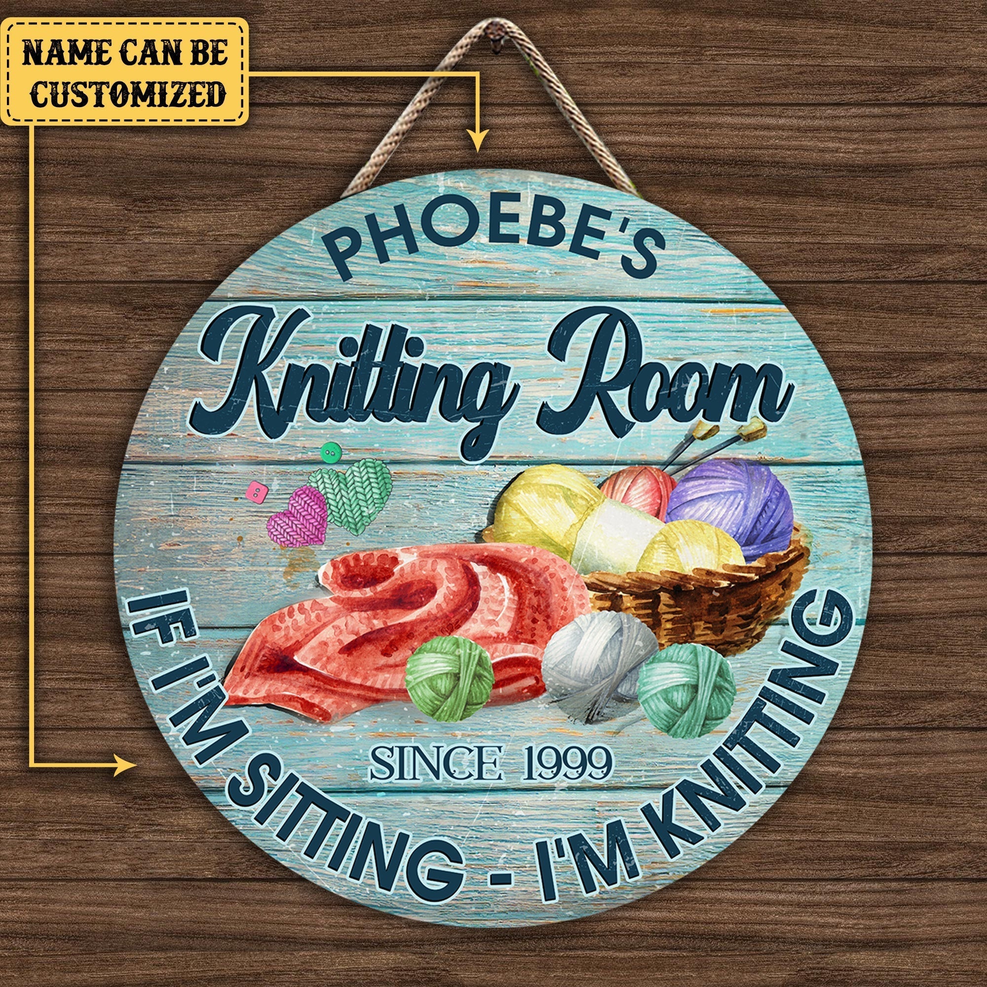 Personalized Knitting Room Wood Round Signwdwq eqw easdasd Personalized Knitting Room Wood Round Signewq wqe wqeaadk.