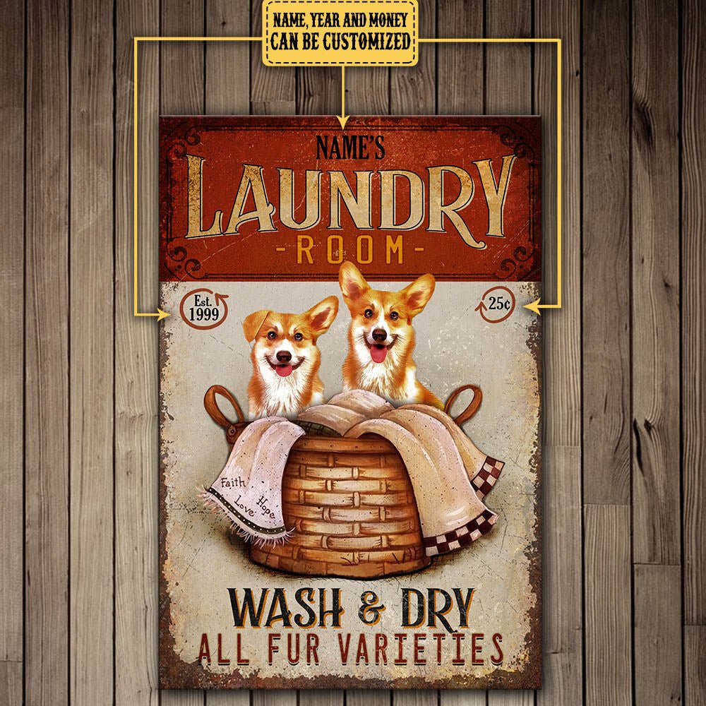 Personalized Laundry Room Wash And Dry All Fur Varieties Corgi Metal Signwdwq eqw easdasd Personalized Laundry Room Wash And Dry All Fur Varieties Corgi Metal Signewq wqe wqeaadk.