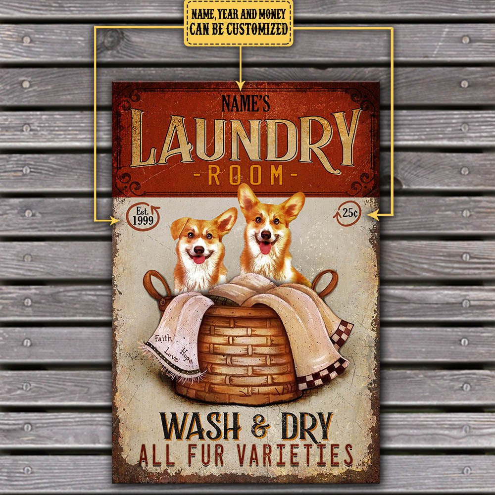 Personalized Laundry Room Wash And Dry All Fur Varieties Corgi Metal Signwdwq eqw easdasd Personalized Laundry Room Wash And Dry All Fur Varieties Corgi Metal Signewq wqe wqeaadk.