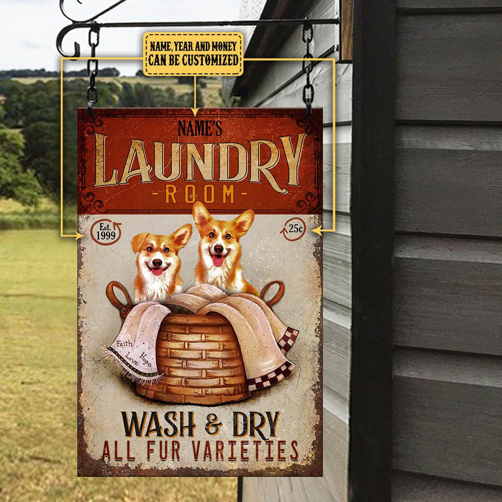 Personalized Laundry Room Wash And Dry All Fur Varieties Corgi Metal Signwdwq eqw easdasd Personalized Laundry Room Wash And Dry All Fur Varieties Corgi Metal Signewq wqe wqeaadk.