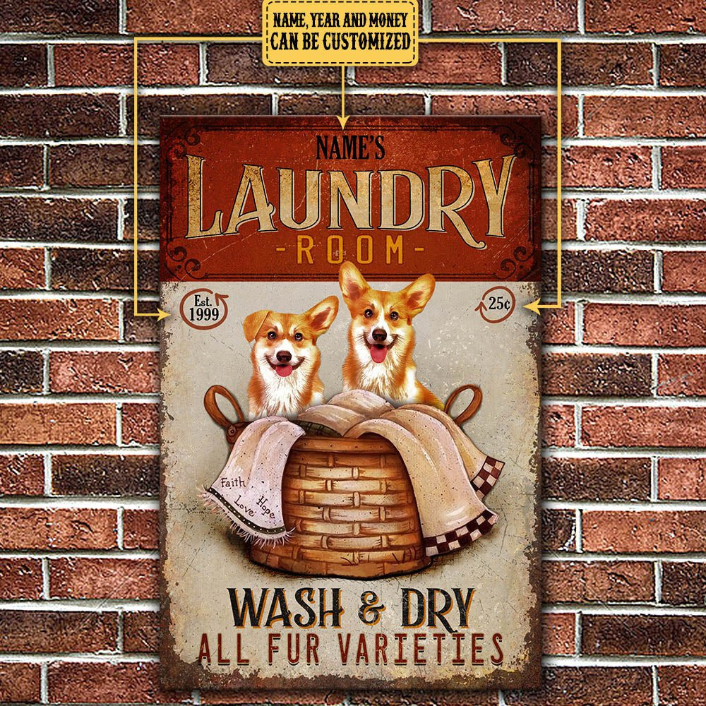 Personalized Laundry Room Wash And Dry All Fur Varieties Corgi Metal Signwdwq eqw easdasd Personalized Laundry Room Wash And Dry All Fur Varieties Corgi Metal Signewq wqe wqeaadk.