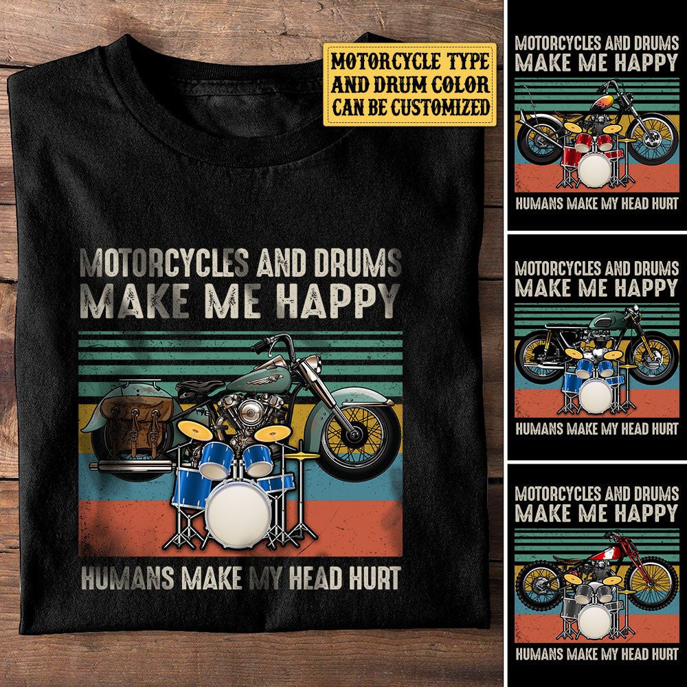 Personalized Motorcycles And Drums Make Me Happy Vintage Shirtwdwq eqw easdasd Personalized Motorcycles And Drums Make Me Happy Vintage Shirtewq wqe wqeaadk.