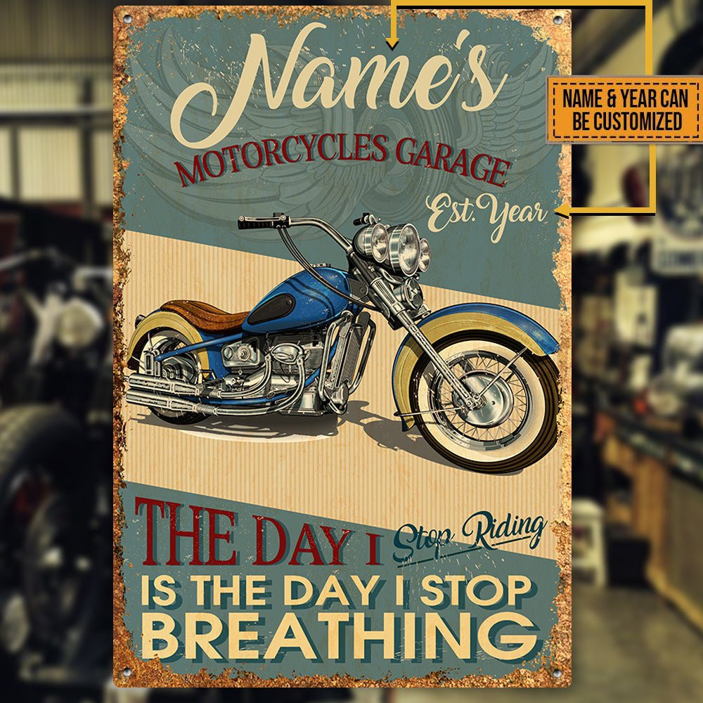 Personalized Motorcycles Garage Classic Metal Sign.