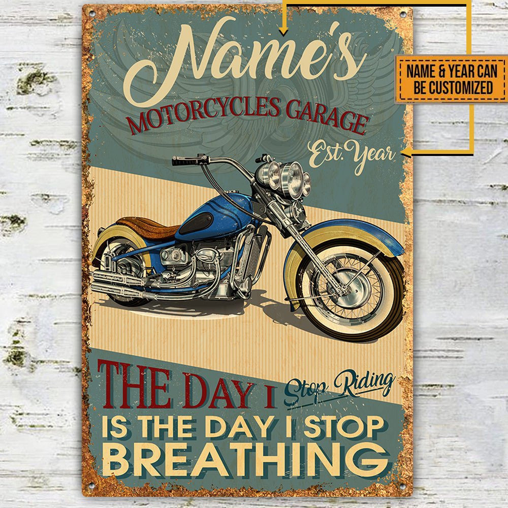 Personalized Motorcycles Garage Classic Metal Sign.
